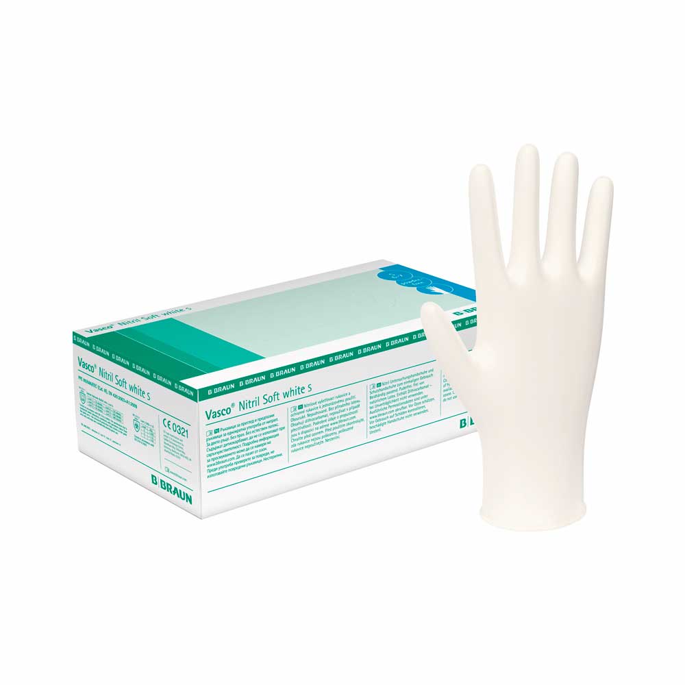 B.Braun Nitrilhandschuhe Vasco® Nitril Soft white, pf, M, 200 St