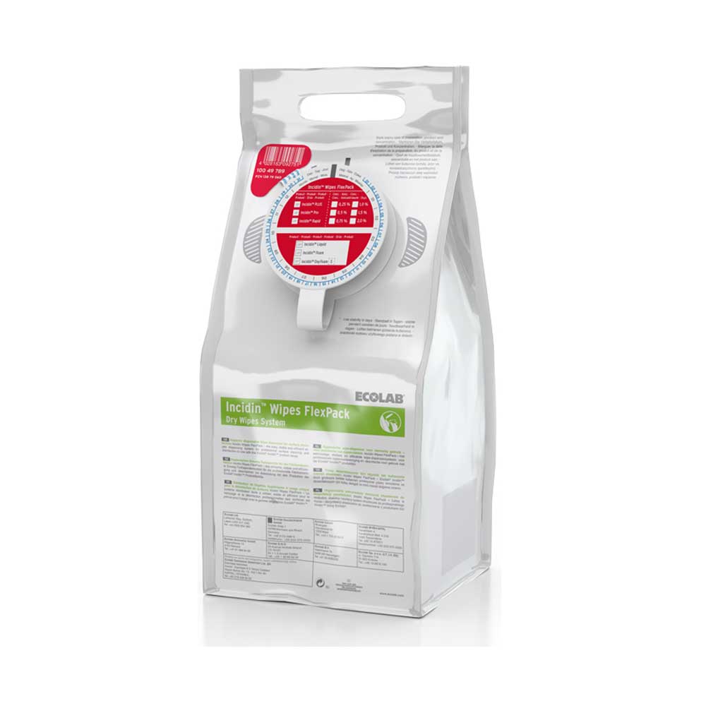 Ecolab Trockentücher Incidin Wipes Flexpack, rote Kappe