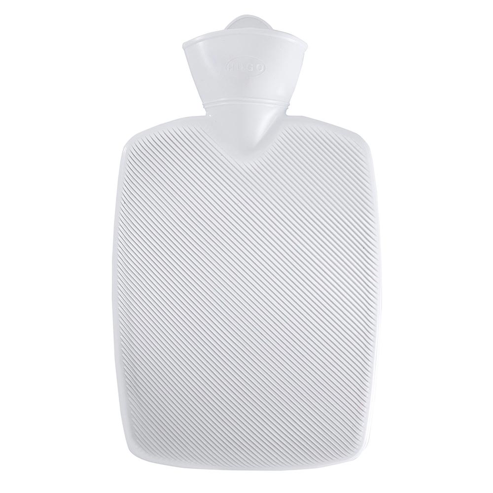 Hugo Frosch Klassik Wärmflasche 1,8 L, Halblamelle, weiß