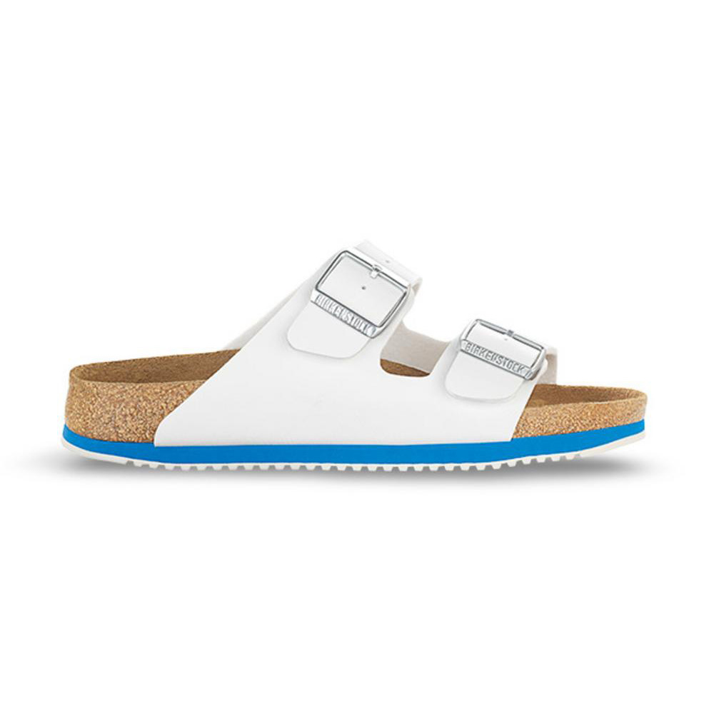 Birkenstock Arizona SL mit Superlaufsohle, weiß-blau, Gr. 40