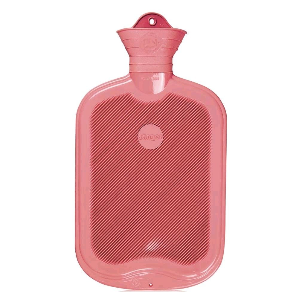 Sänger Gummi-Wärmflasche, einseitig Lamellen, 2 Liter, rose