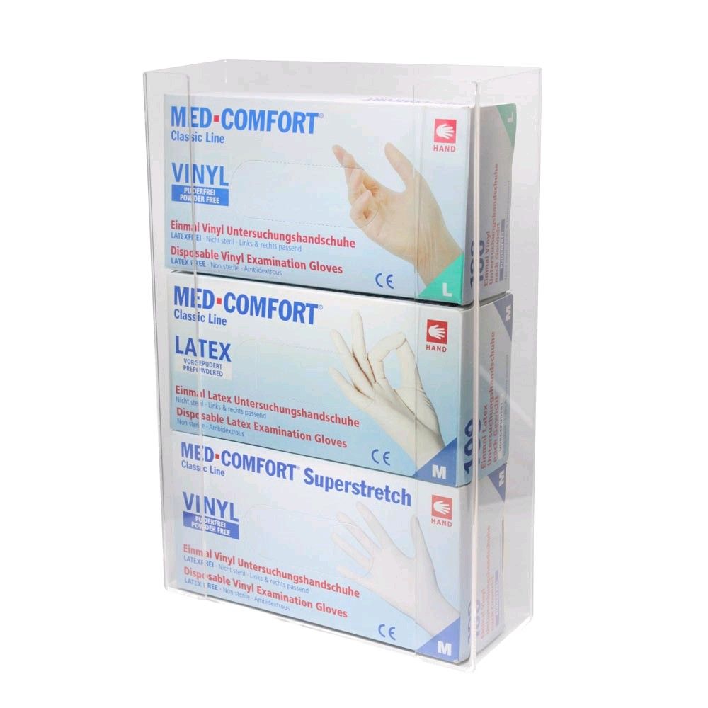 Handschuhspender Trio von Med Comfort, aus Acryl, für 3 Handschuhboxen