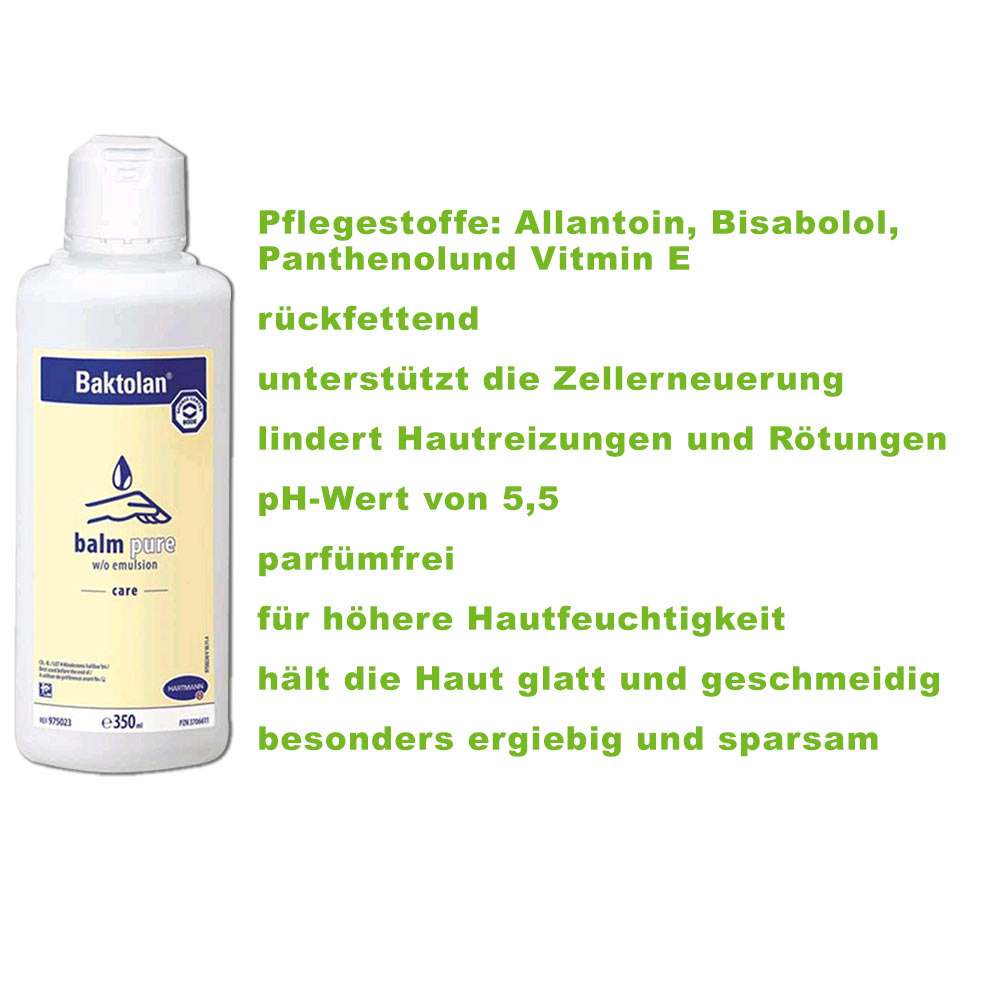 Baktolan balm pure, Hautpflegeemulsion von Bode, 350 ml Flasche