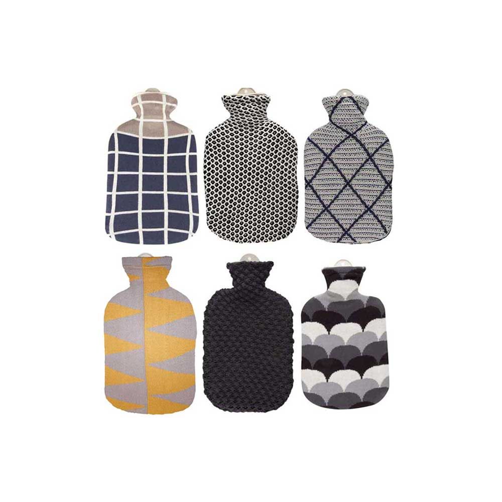 Sänger Wärmflasche 2L, Strickbezug Wohnlich, 9 Modelle