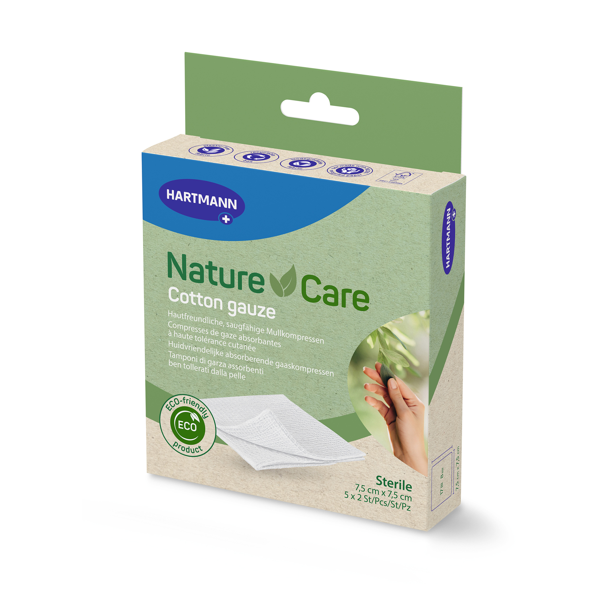 Hartmann Nature Care Mullkompresse 7,5 x 7,5 cm