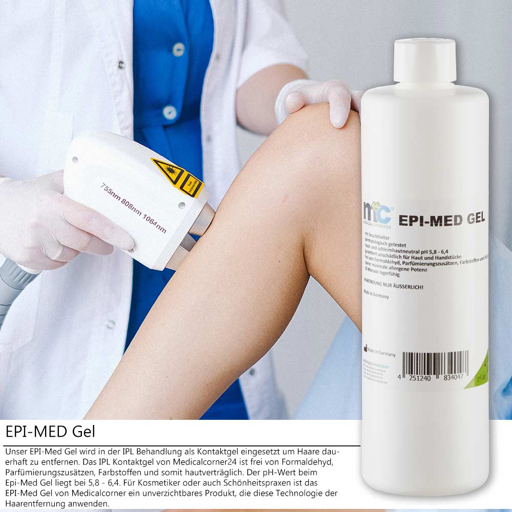 MC24 IPL Gel Epimed, IPL Kontaktgel für Laser-Haarentfernung, 500 ml