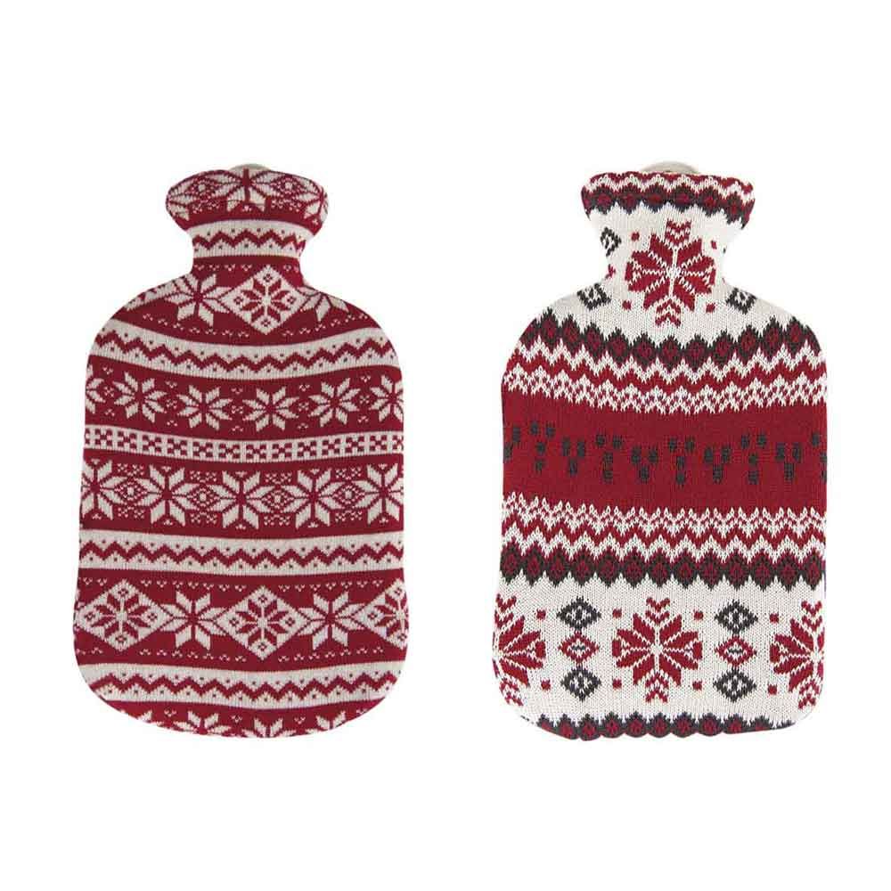 Sänger Wärmflasche 2L, Strickbezug Winterdesign, Farben