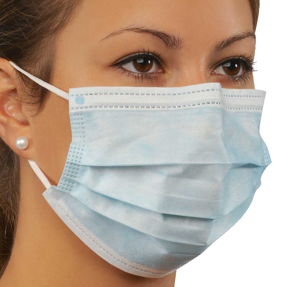Holthaus Medical Mund/Nasenmasken, 3-lag. Filter, blau, 50 Stück