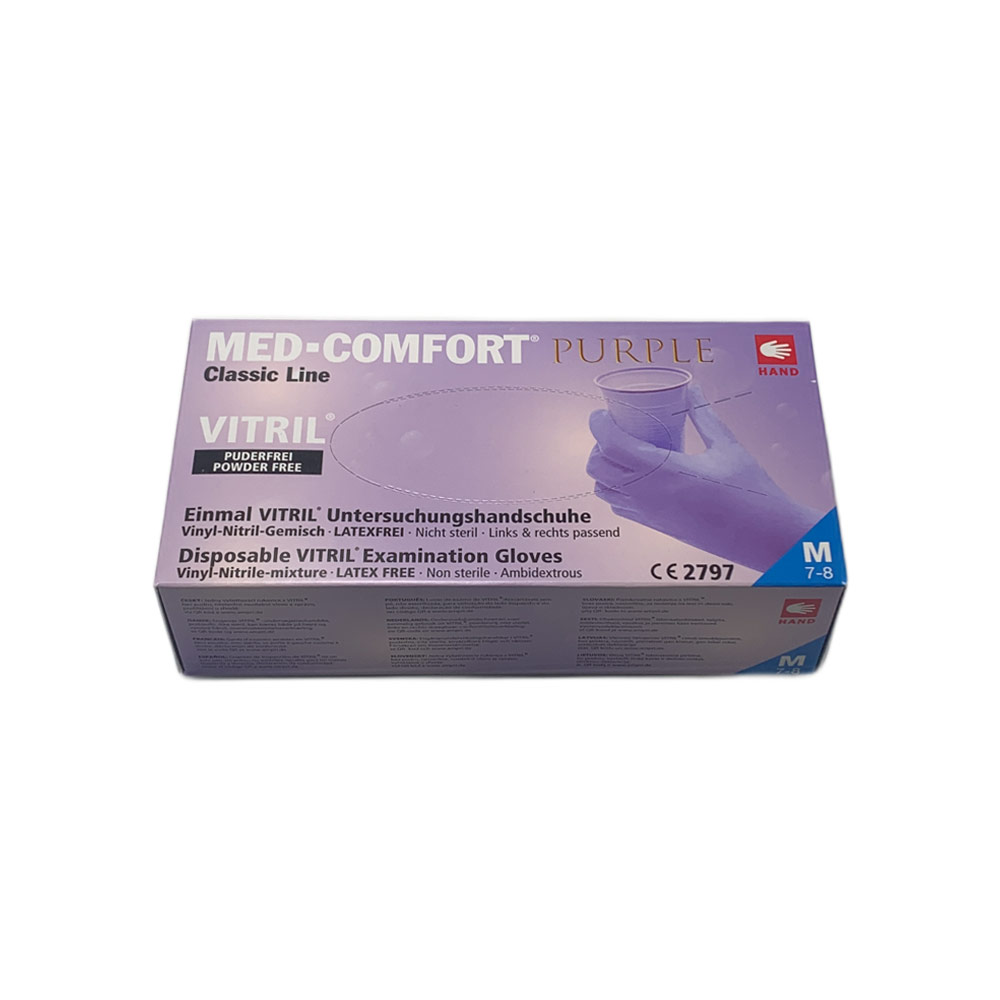 Med-Comfort Vitrilhandschuhe Purple, Nitril-Vinyl-Gemisch, puderfrei, S-XL