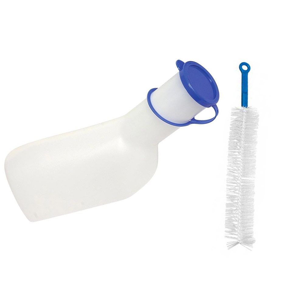 Urinflaschen-Set, Urinflasche Männer 1L, Flaschenbürste 37cm