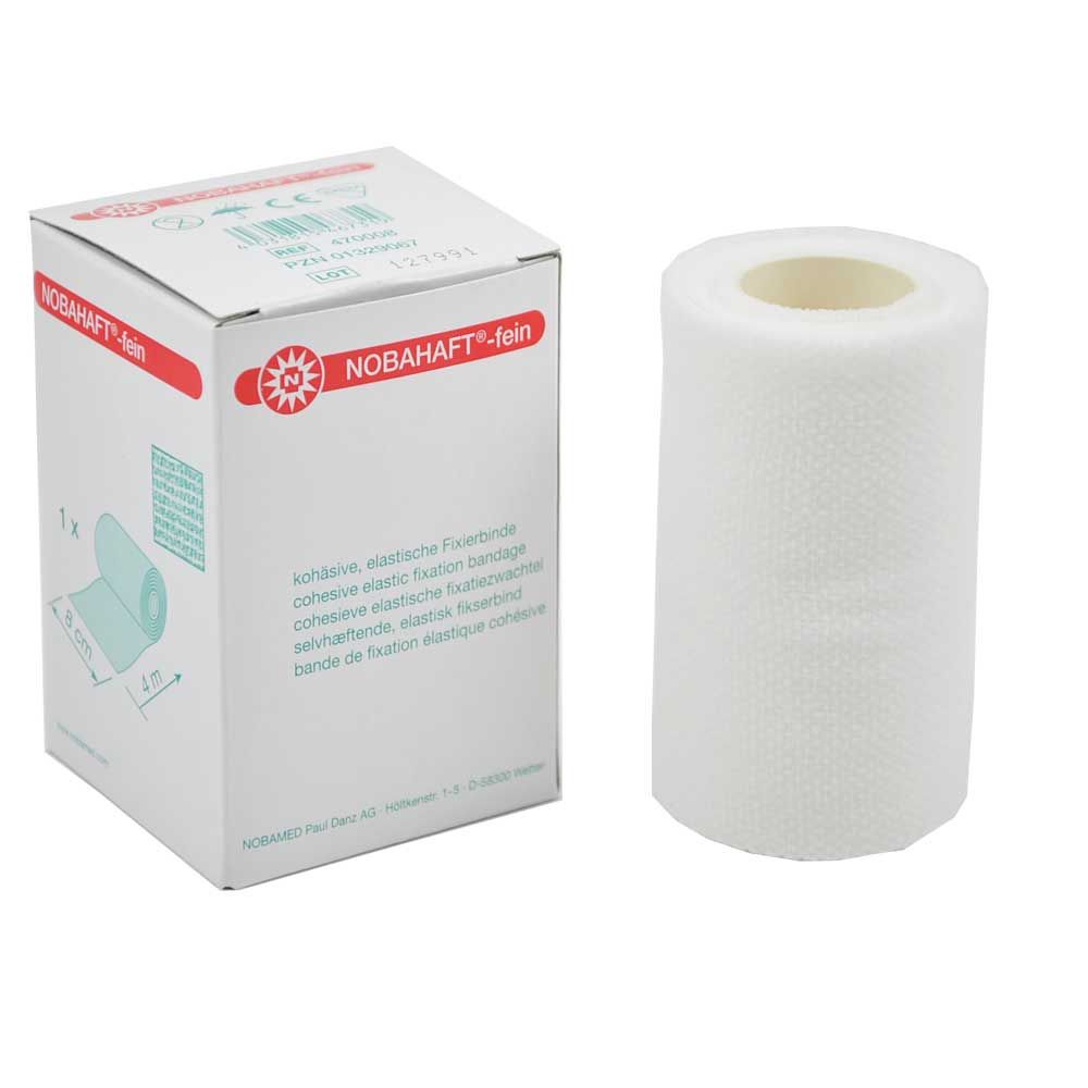 Nobahaft®-fein Weiß, kohäsive Fixierbinde, glatt, 4cmx4m, 1St