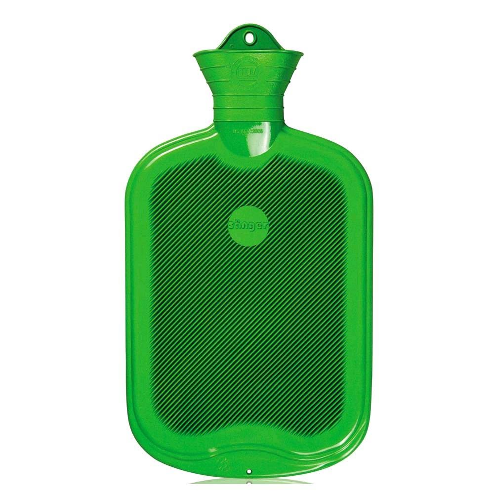 Sänger Gummi-Wärmflasche, einseitig Lamellen, 2 Liter, apfelgrün