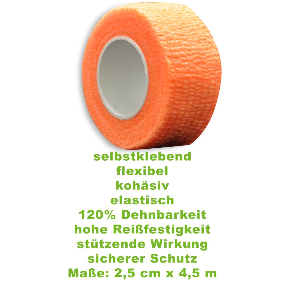 MC24® Fingertape color, kohäsiv, 2,5cmx4,5m, orange, 20St