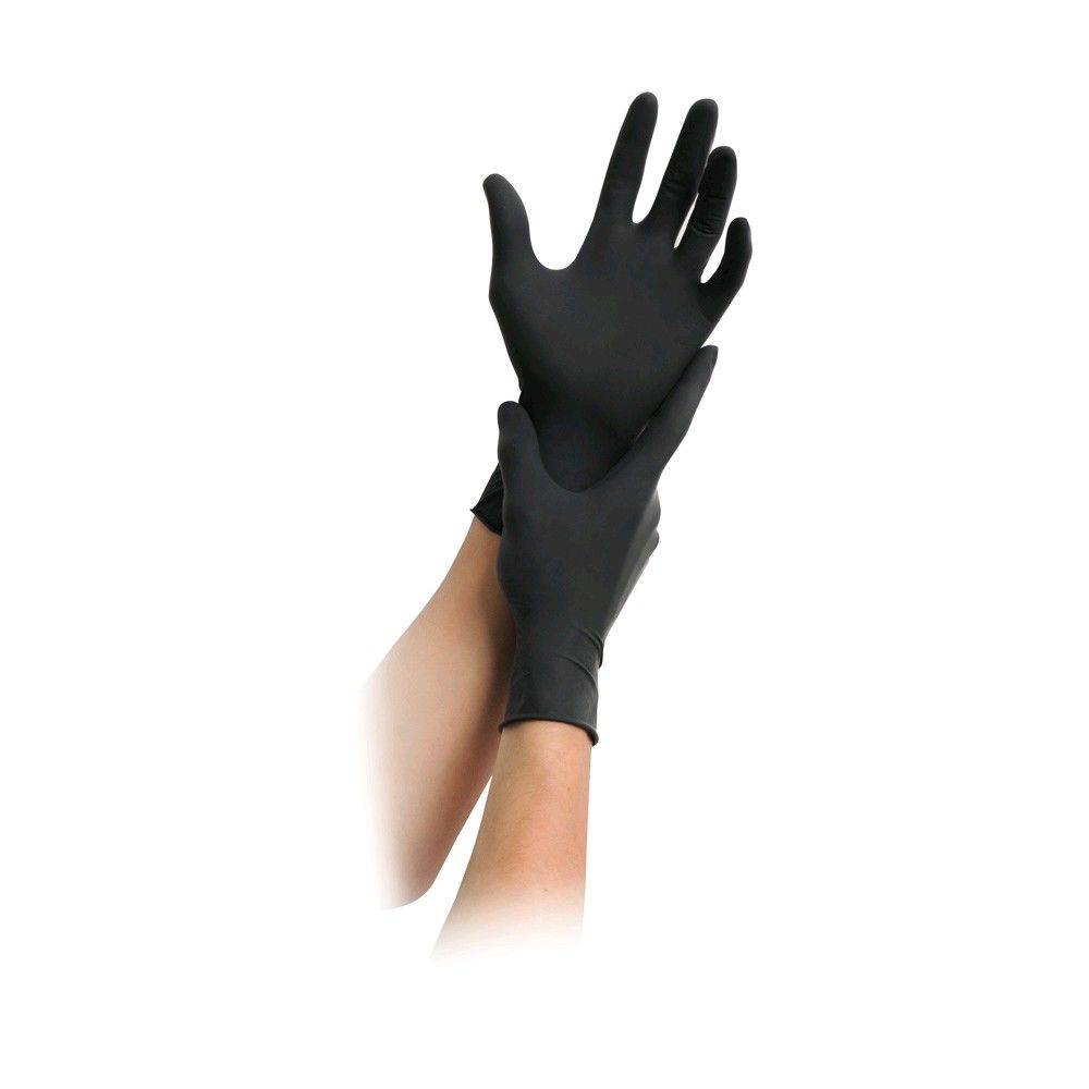MaiMed Nitril Black Einmal-Handschuhe puderfrei, schwarz, 100 St.,S