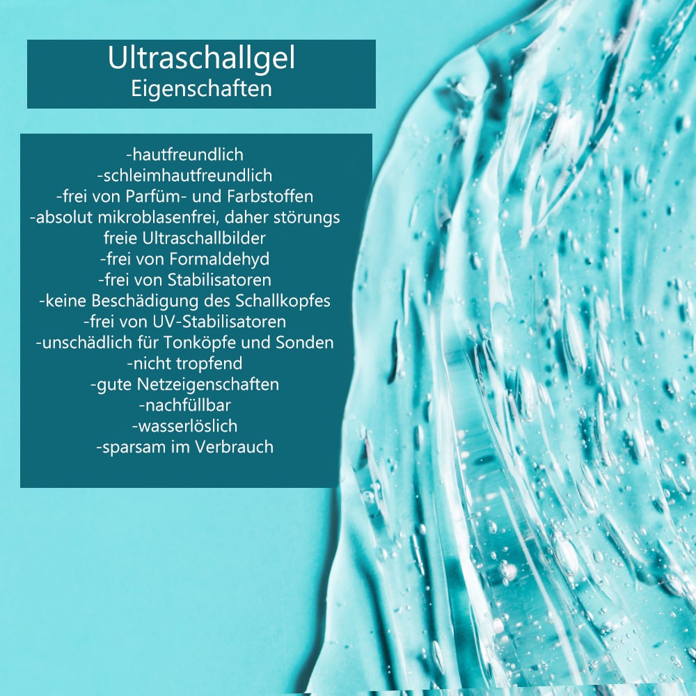 Ultraschallgel, Sonographiegel, Kontaktgel, Leitgel, 5 x 1.000 ml