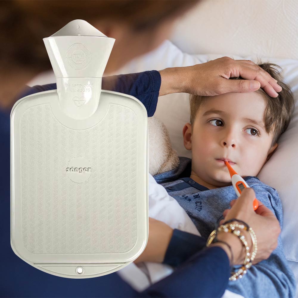 Sänger Wärmflasche  0,8 L, Kinder, glatt, nahtlos, weiß