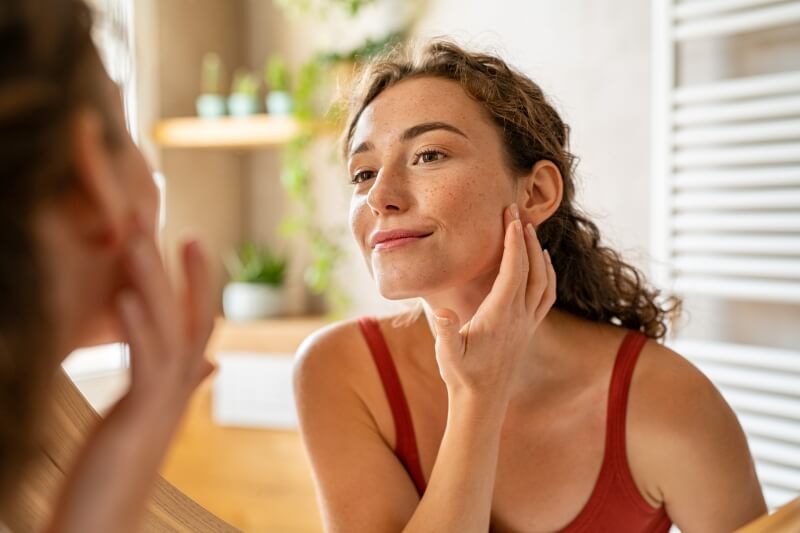 esemtan® skin care Eine Frau nutzt esemtan® skin care