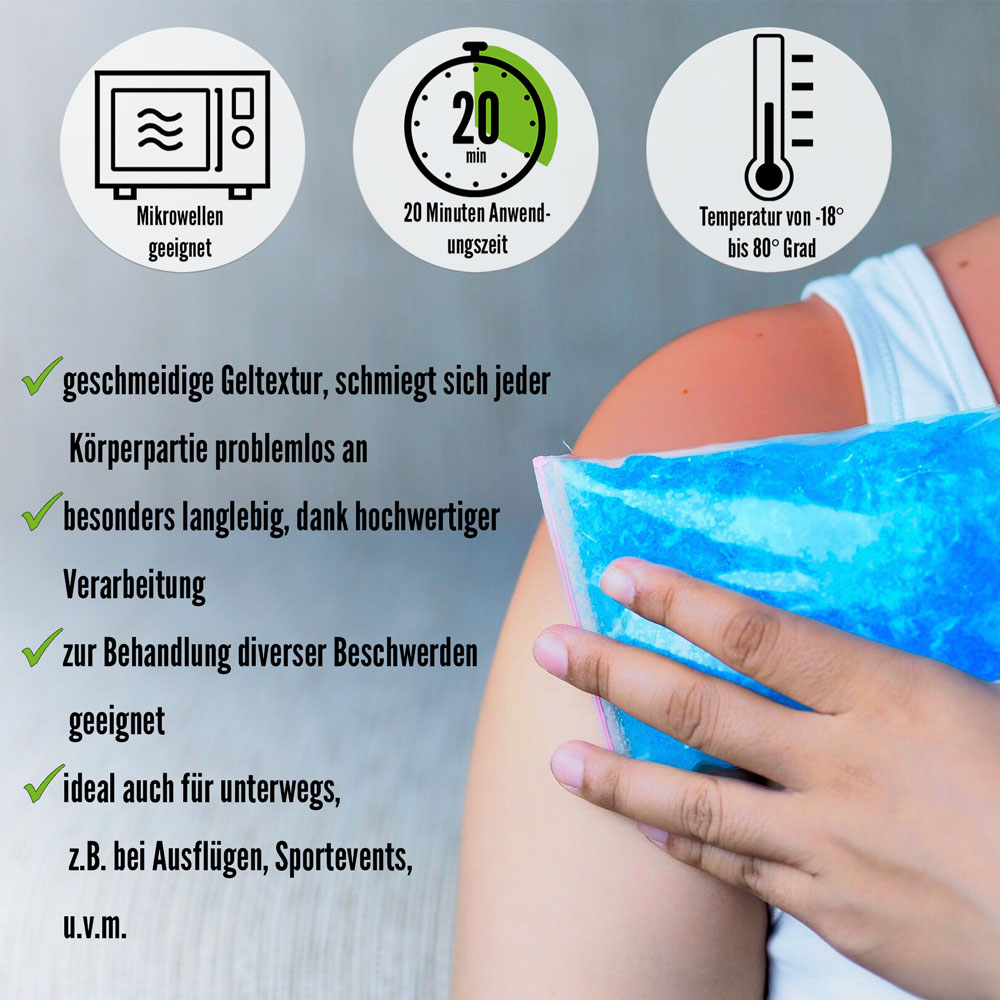 Kalt Warm Kompresse, Gel, Mikrowellen geeignet, 21x38 cm, 3 St.