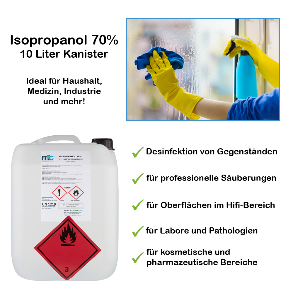 Isopropanol 70 %, Isopropylalkohol, Reinigung 2x10 Liter