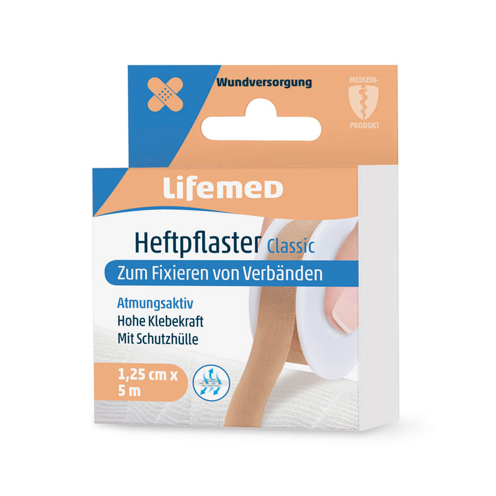 Heftpflaster Classic, hautfarben, von Lifemed®, 5m x 1,25cm