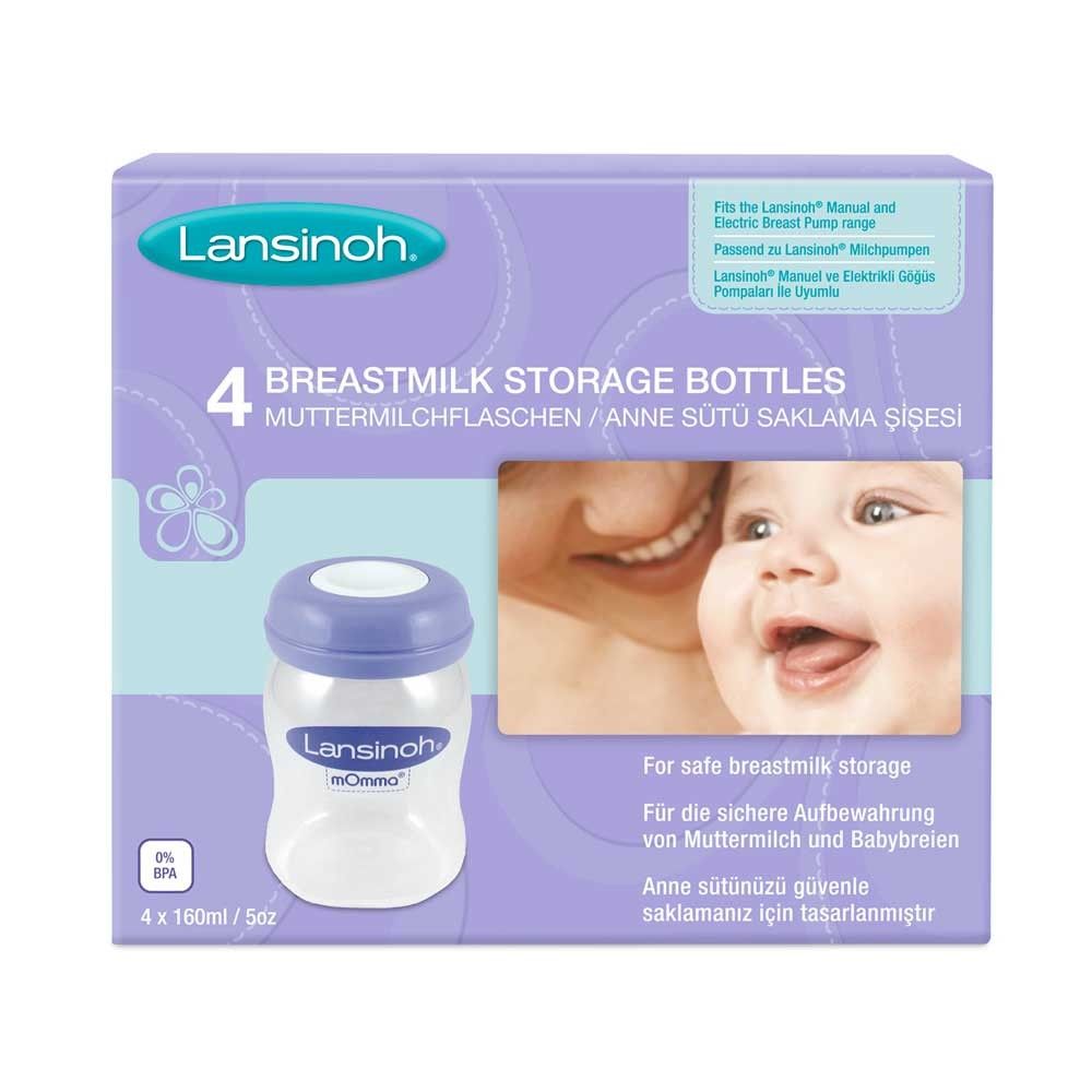Lansinoh Muttermilchflaschen, auslaufsicher, BPA frei, Weithals, 4 St