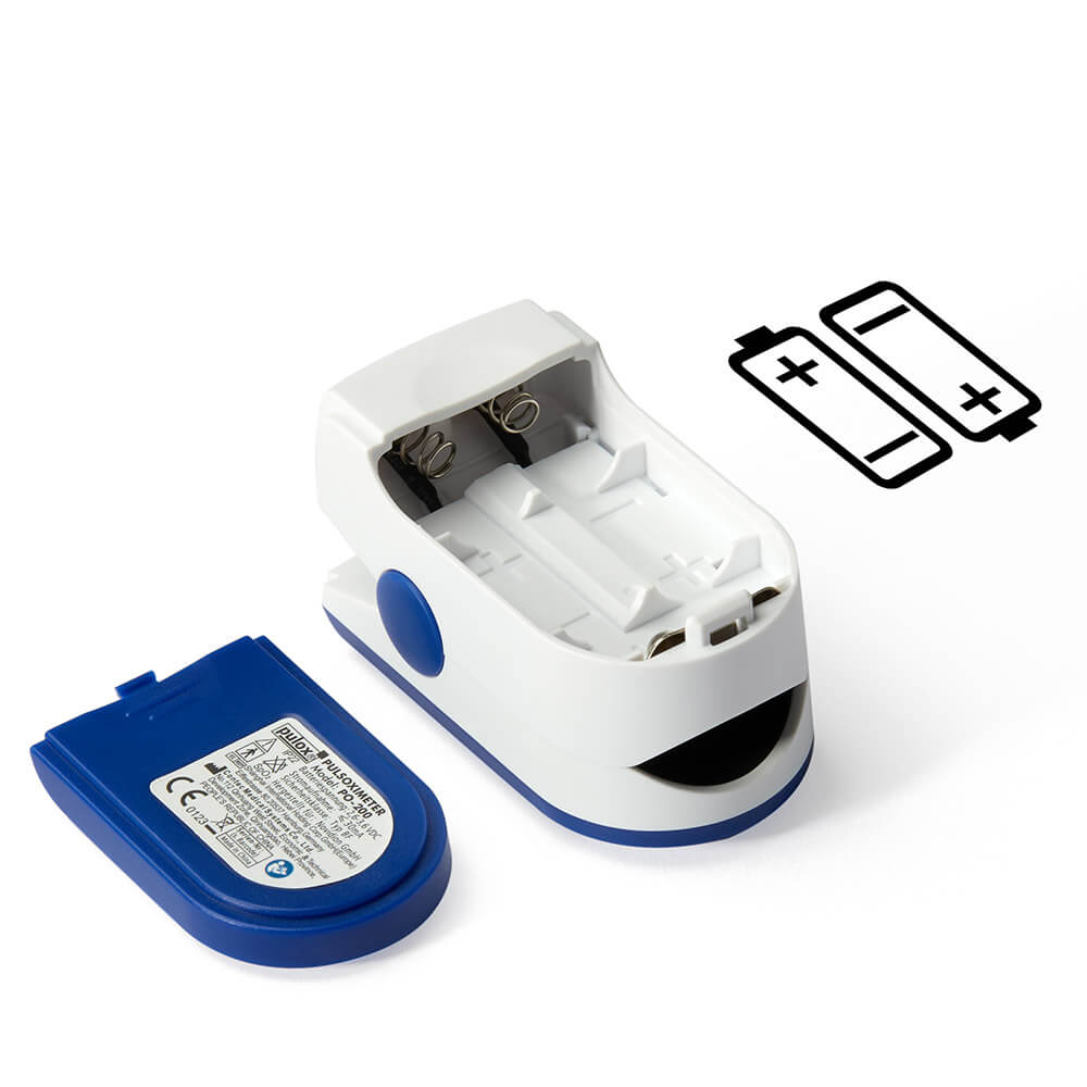 Pulox Finger-Pulsoximeter PO-200, drehbare OLED-Anzeige, Blau