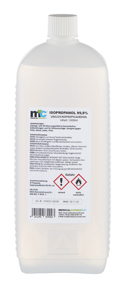 MC24 3x 1000 ml  Isopropanol 99,9% Isopropylalkohol Cleaner 2-Propanol