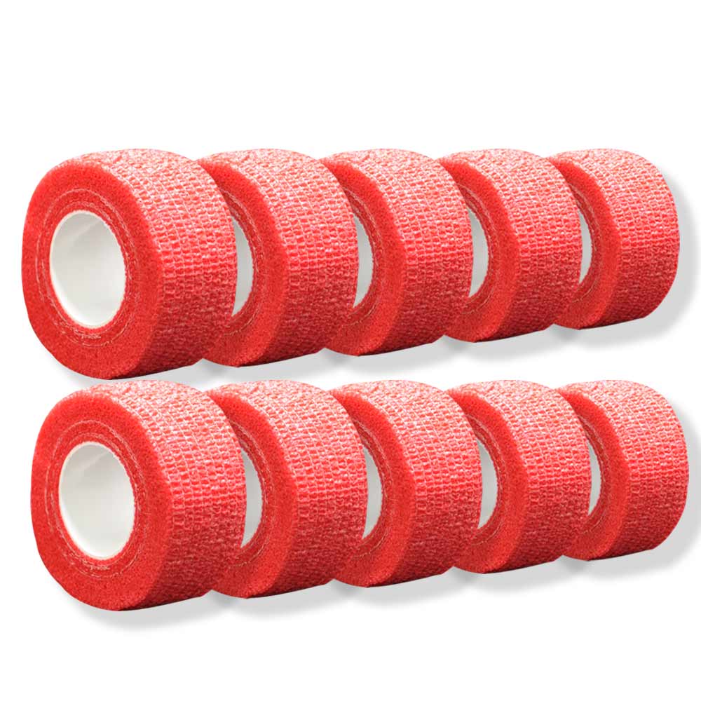 MC24® Fingertape color, kohäsiv, 2,5cmx4,5m, rot, 10St