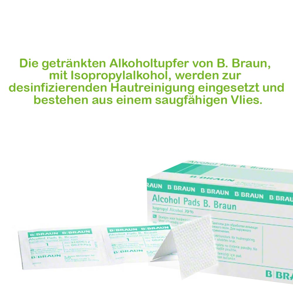 B.Braun getränkte Alkoholtupfer, 70% Isopropylalkohol, 32x67mm, 100St