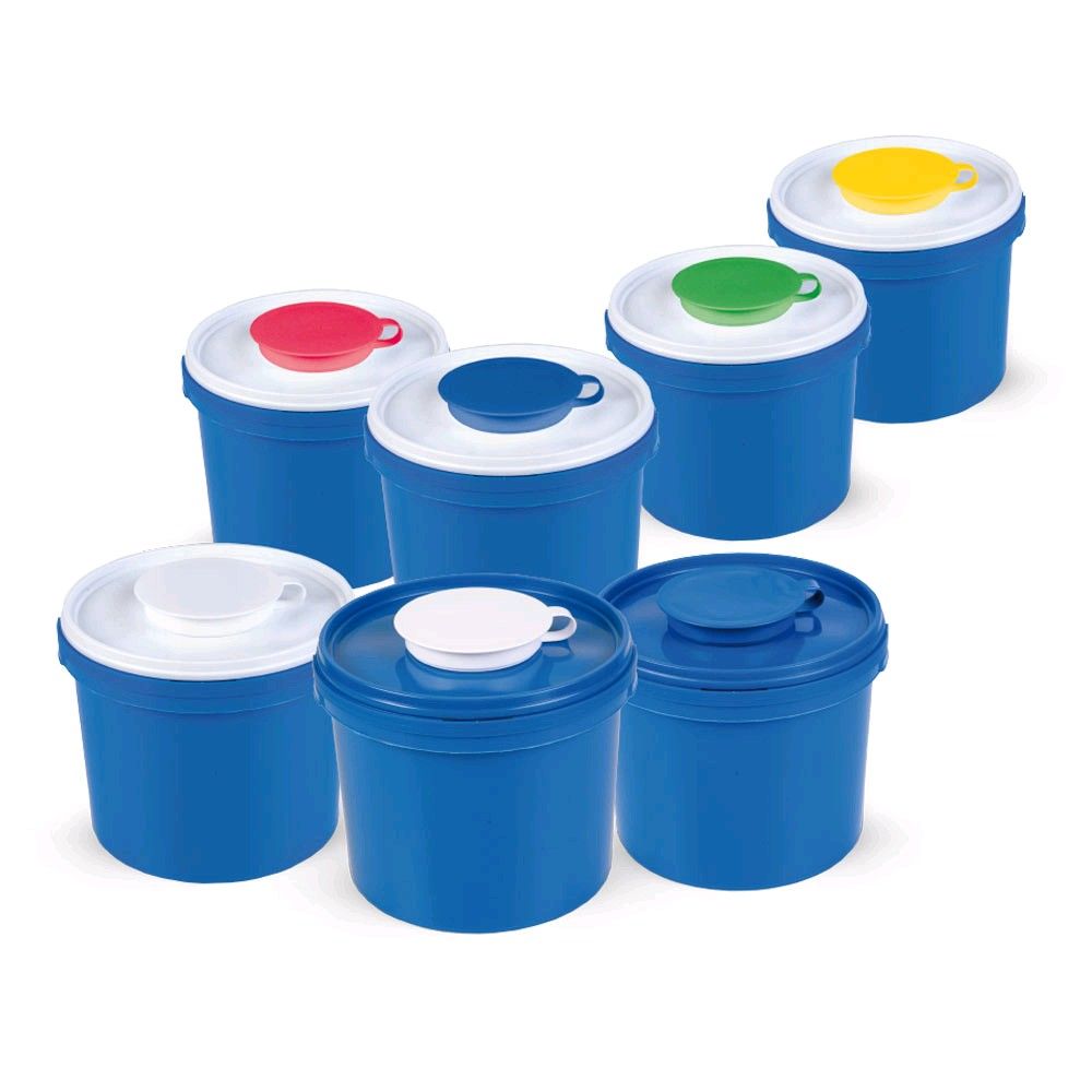 Verschlussdeckel für ECO Wipes Vliestuchspender, eckig 5 L, weiss/blau