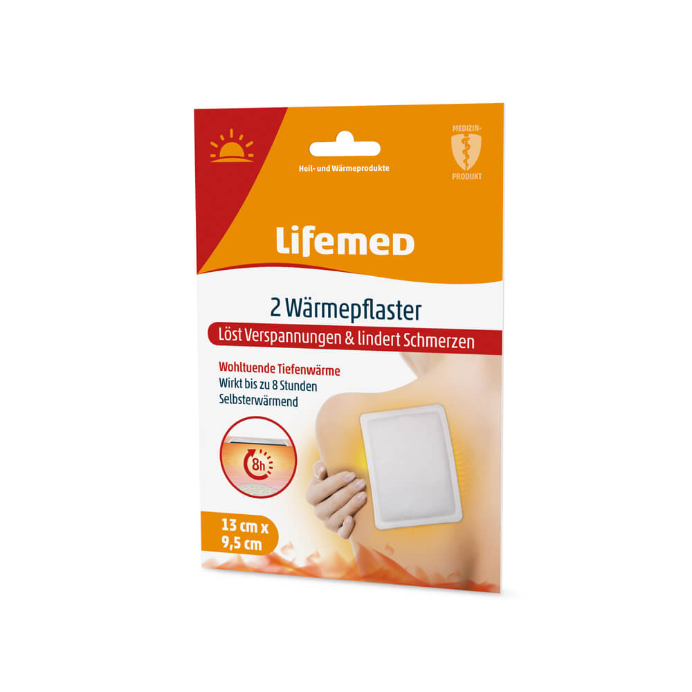 Wärmepflaster, weiss, 9,5 x 13 cm, von Lifemed®, 2 Stück