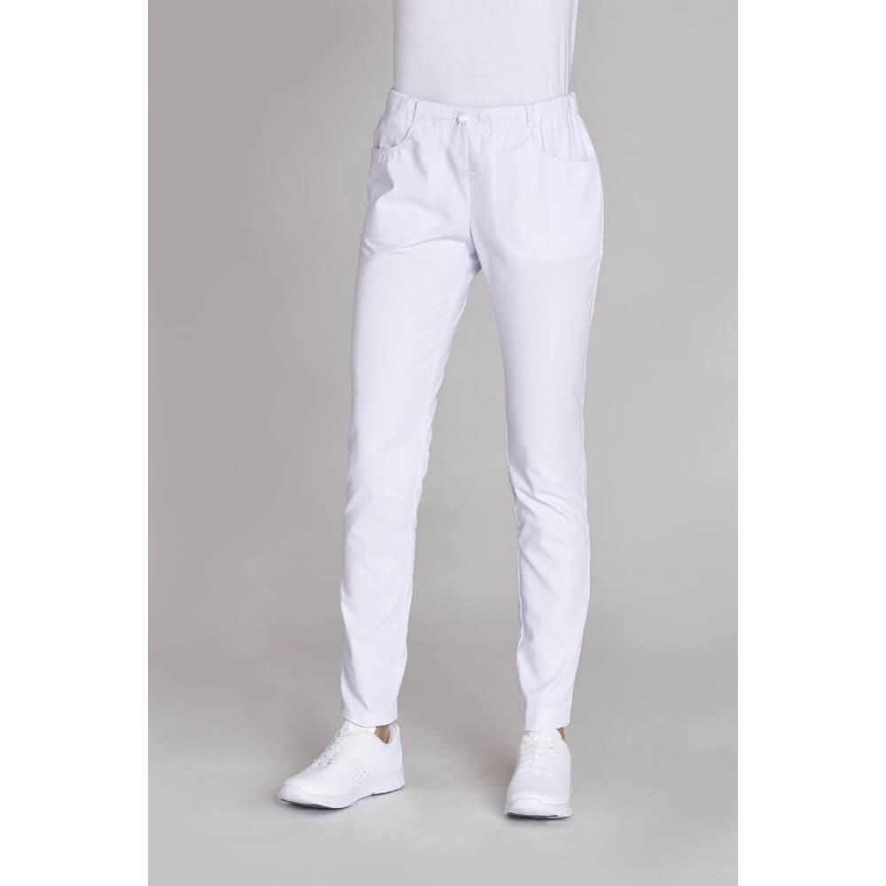 Leiber Damenhose, 2 Seiten- & 2 Gesäßtaschen, Weiß, Gr. 44