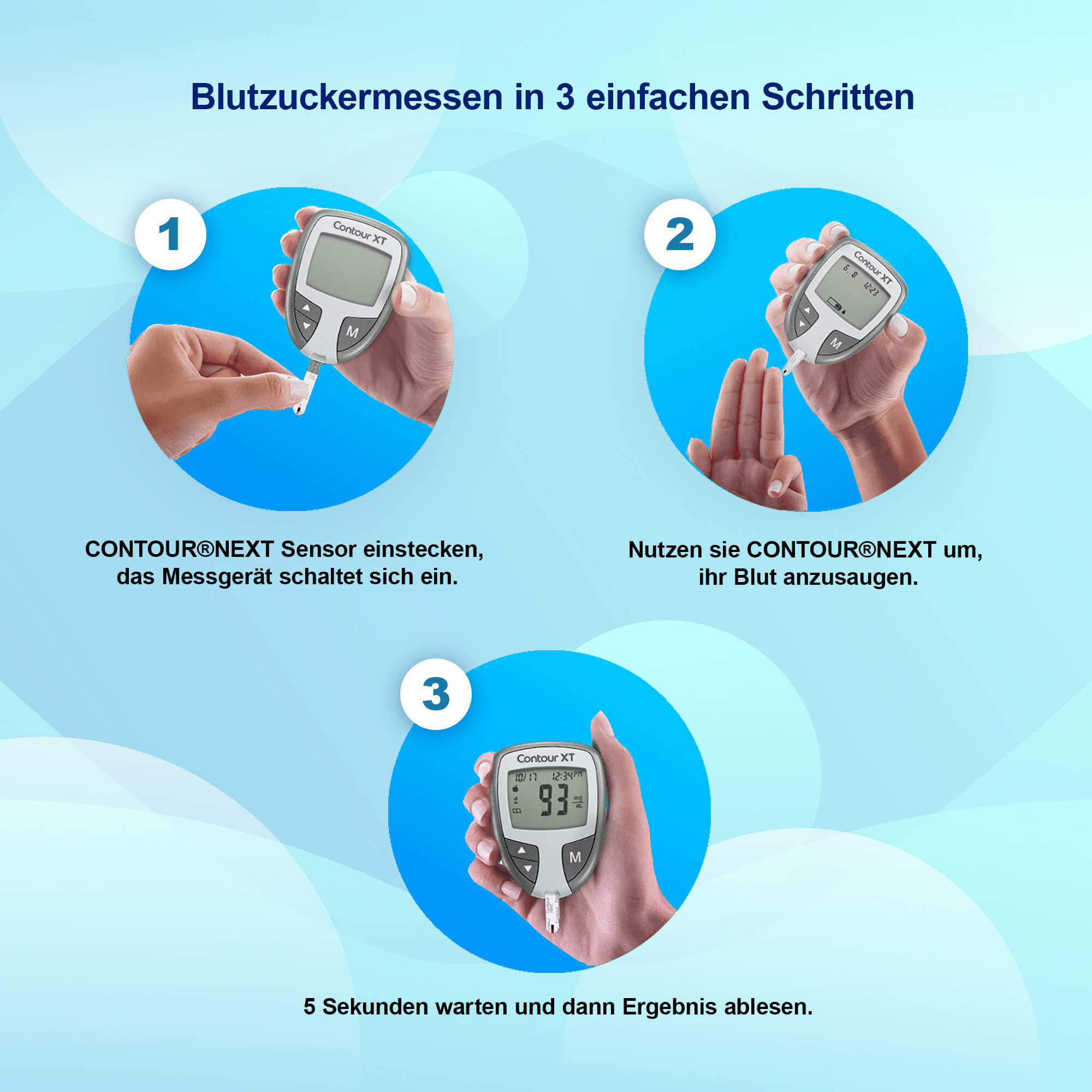 Ascensia Blutzuckermessgerät CONTOUR® XT, großes Display, mmol/l, 1 Set