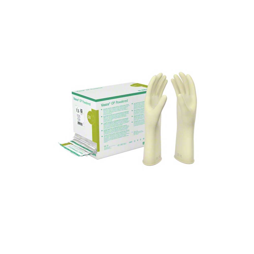 B.Braun Vasco® OP Powdered Latexhandschuhe, gepudert, 50 Paar, 8