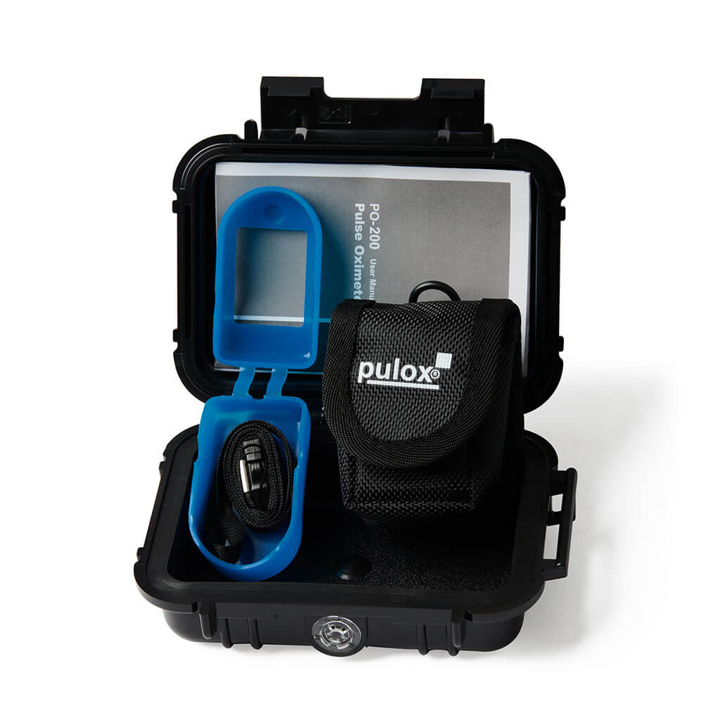 Pulox Finger-Pulsoximeter PO-200, drehbare OLED-Anzeige, Blau
