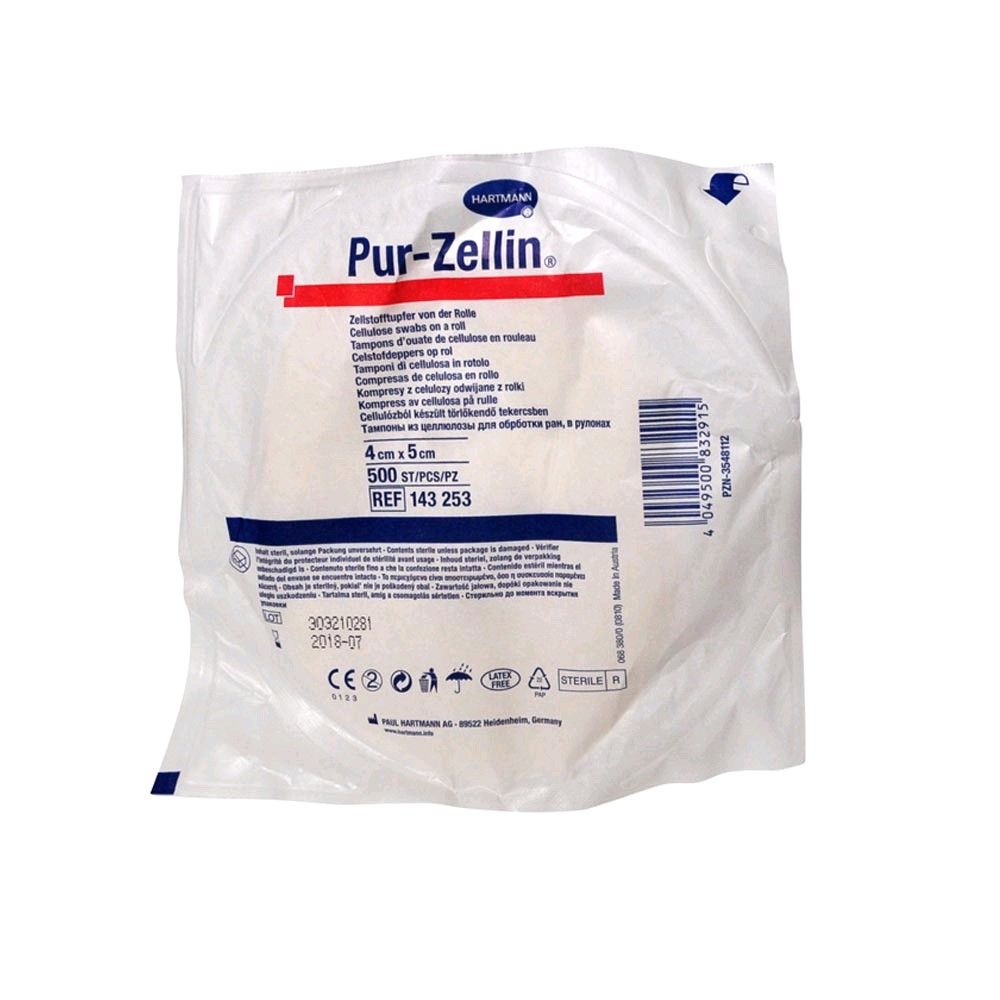 Hartmann Pur-Zellin sterile Tupfer, 4 x 5 cm, 1 Rolle, 500 St.