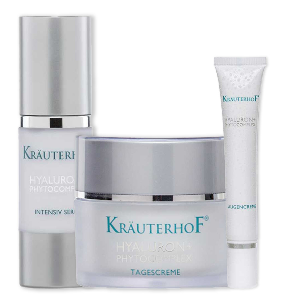 Asam Hautpflege-Set mit Hyaluron Serum, Augencreme und Tagescreme