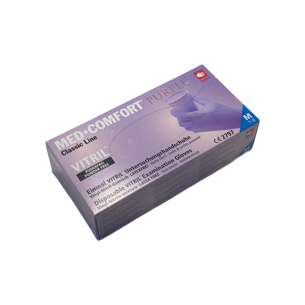 Med-Comfort Vitrilhandschuhe Purple, Nitril-Vinyl-Gemisch, puderfrei, S-XL