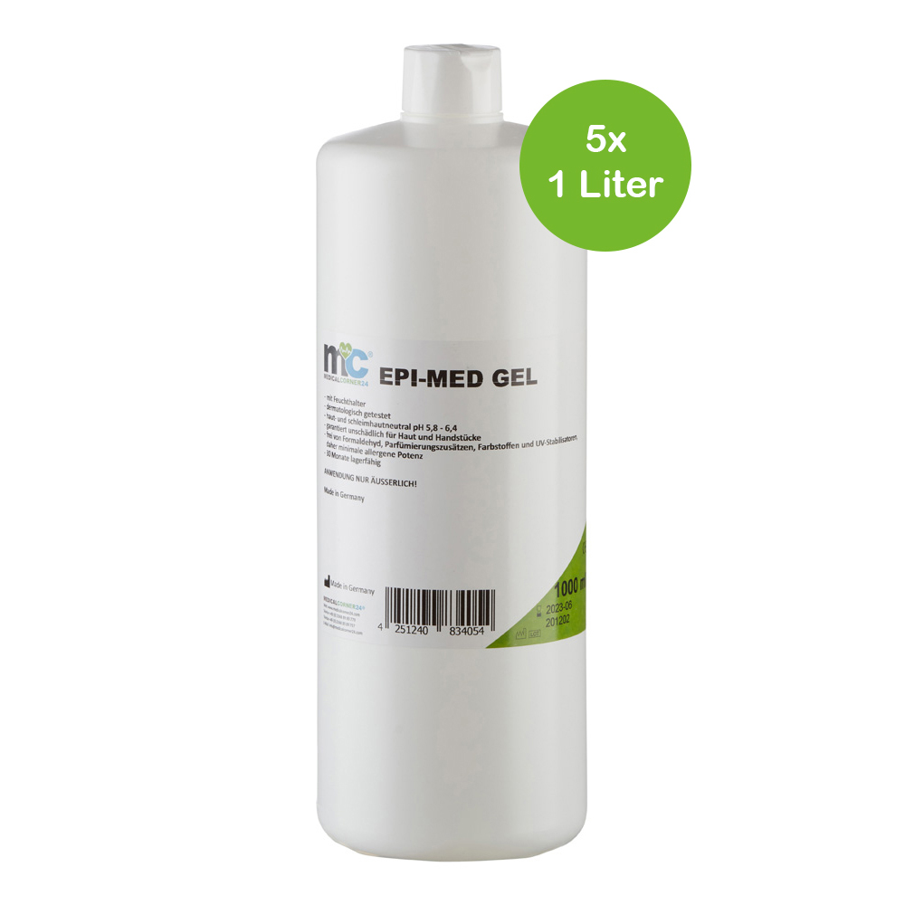 MC24 5 x 1 Liter Epi-Med Kontaktgel für IPL Behandlung, IPL-Gel