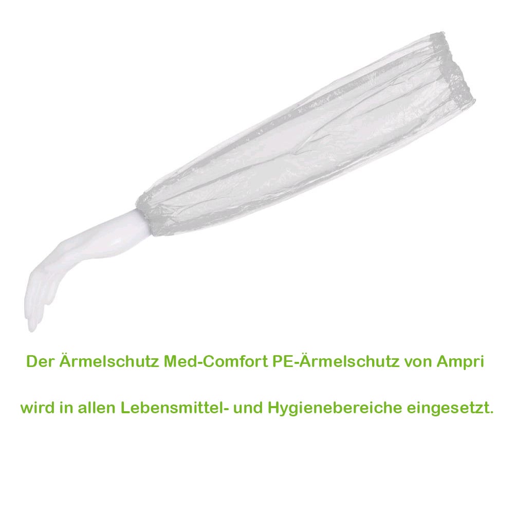 MED COMFORT PE-Ärmelschoner light weiß von Ampri, 40 cm, 100 Stück
