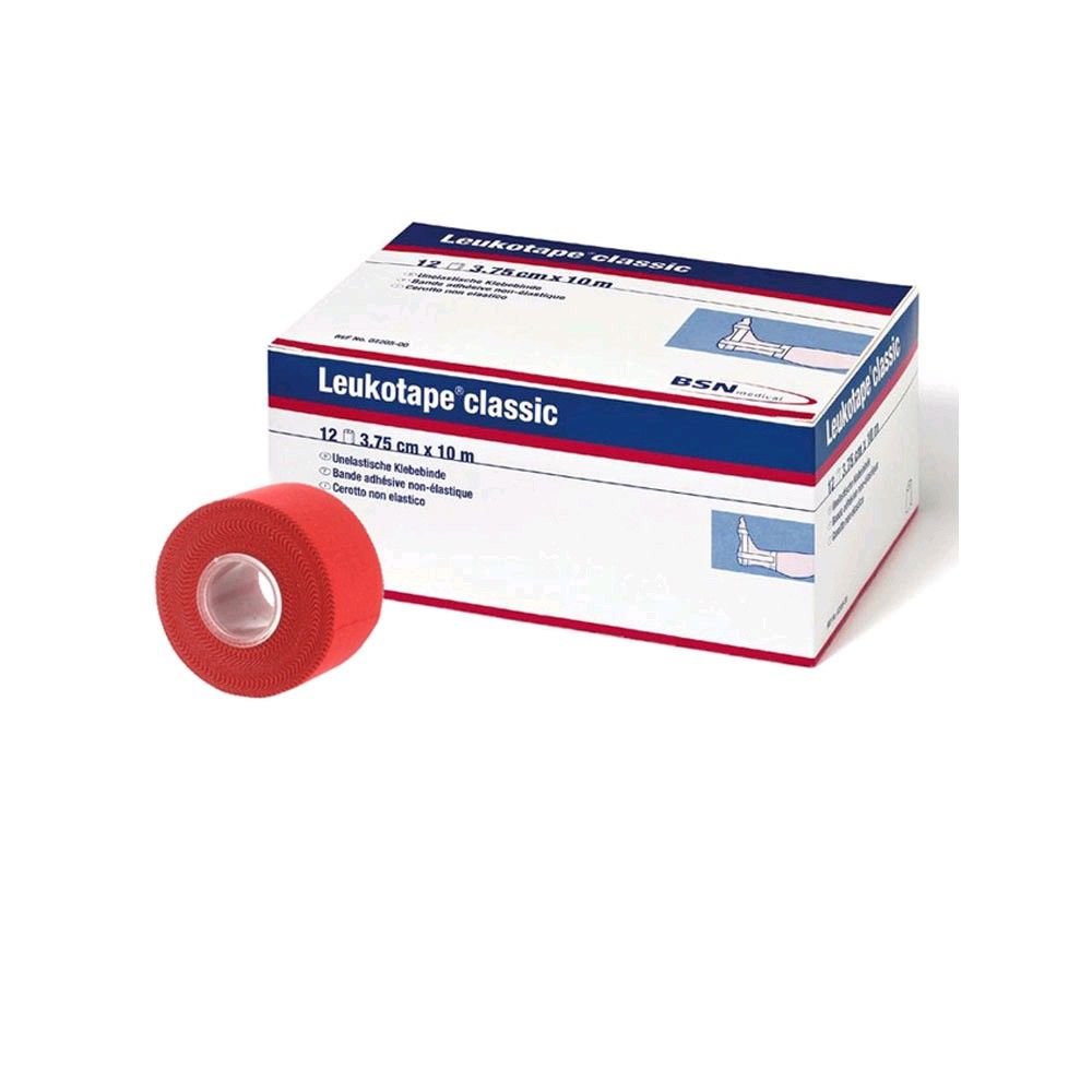 BSN Leukotape classic, Tapeverband, Tape 3,75 cm x 10 m, 1 Rolle, rot
