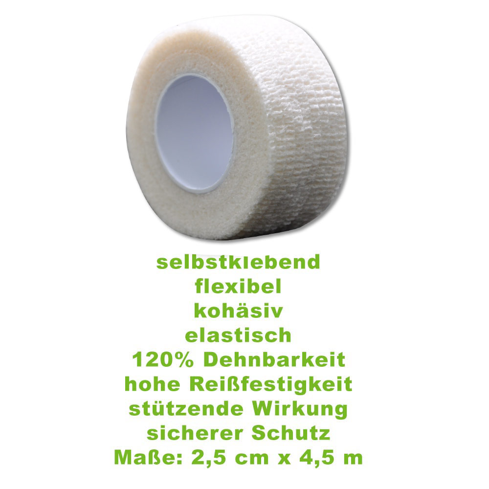 MC24 Fingertape color, kohäsiv, 2,5cmx4,5m, weiß, 10St