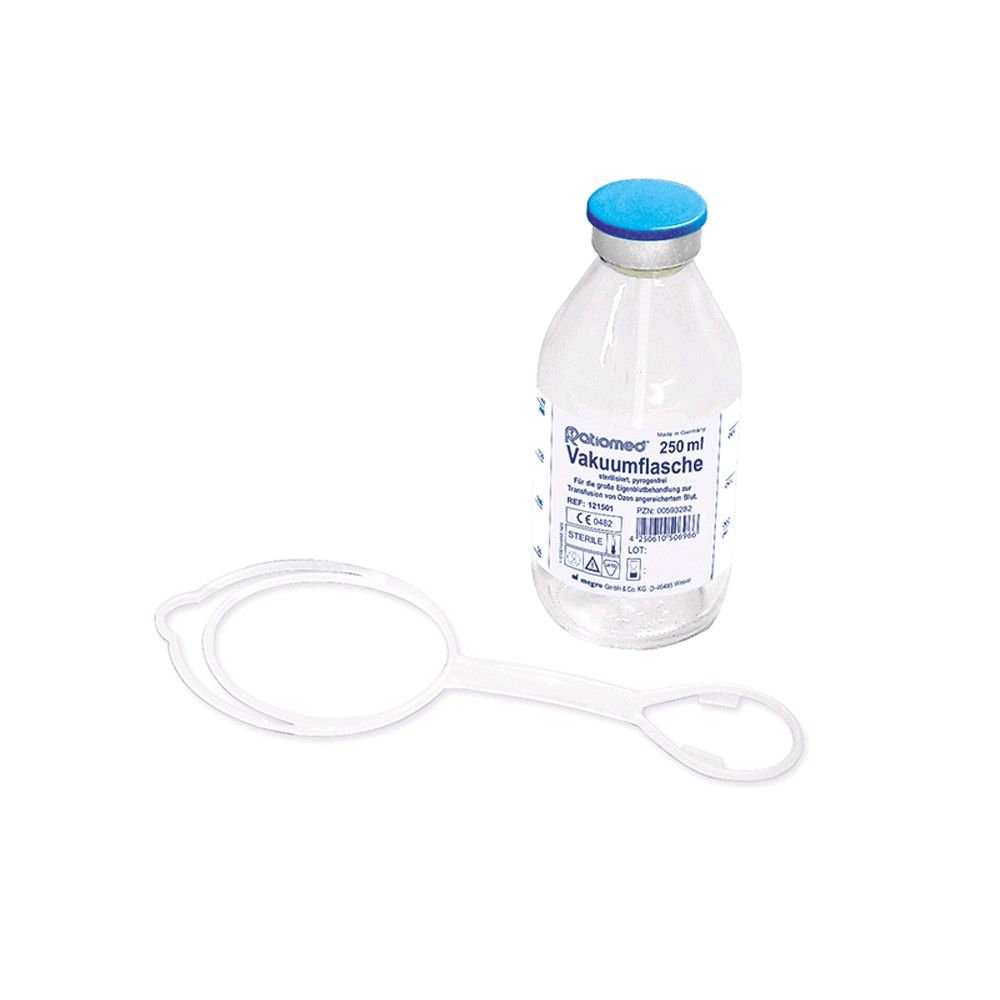 Ratiomed Vakuumflasche, Ozon-Therapie, Flaschenhalter, Glas, 250ml