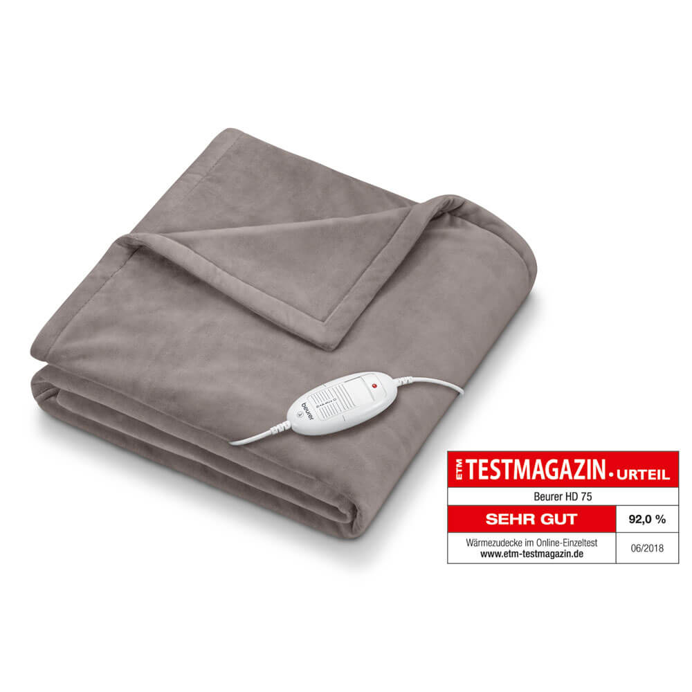 Heizdecke HD75, Kuscheldecke, Wärmedecke, Waschbar, von Beurer, Taupe