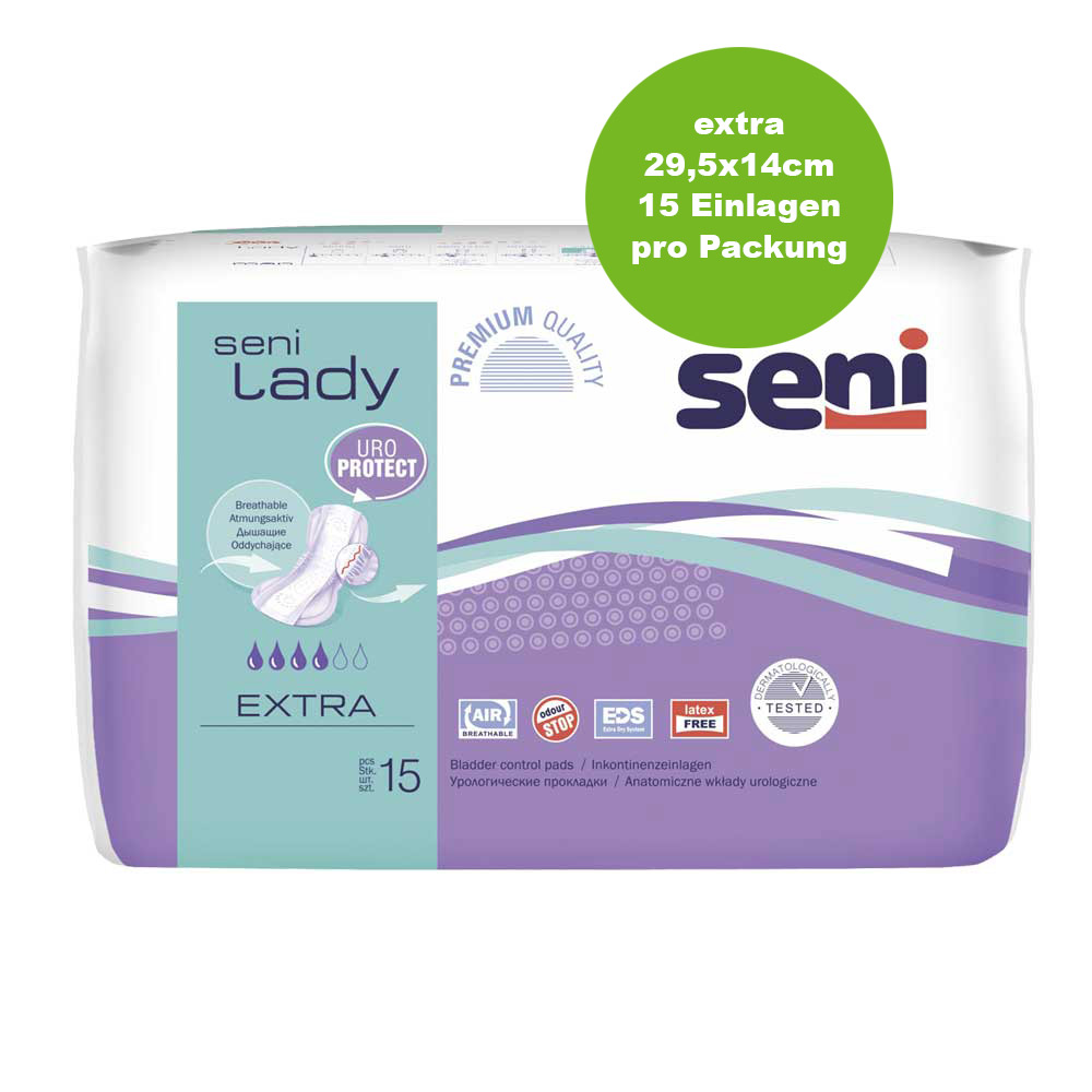 Seni Lady Inkontinenzeinlagen, atmungsaktiv, diskret, Extra, 1x 15St