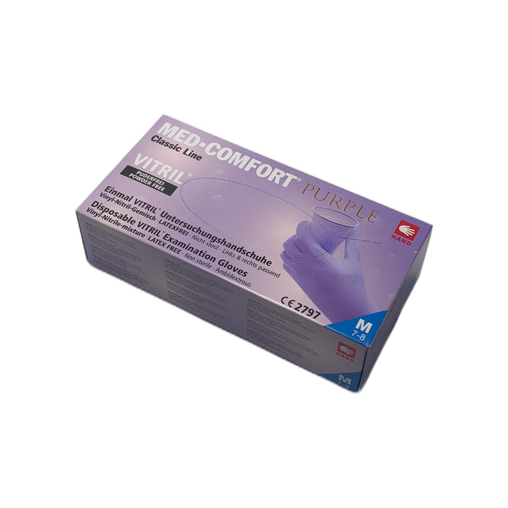 Med-Comfort Vitrilhandschuhe Purple, Nitril-Vinyl-Gemisch, puderfrei, S-XL