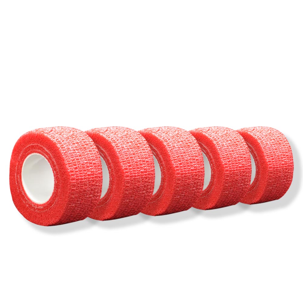 MC24 Fingertape color, kohäsiv, 2,5cmx4,5m, rot, 5St