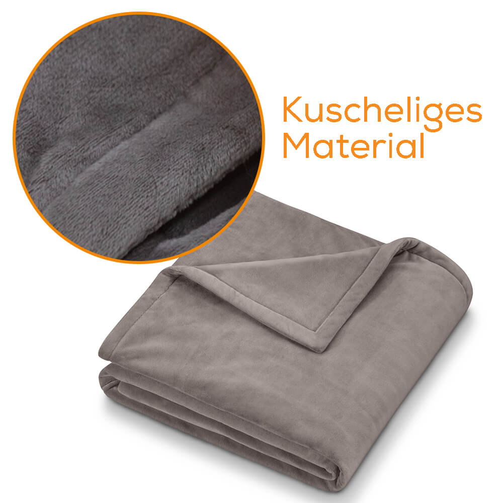 Heizdecke HD75, Kuscheldecke, Wärmedecke, Waschbar, von Beurer, Taupe