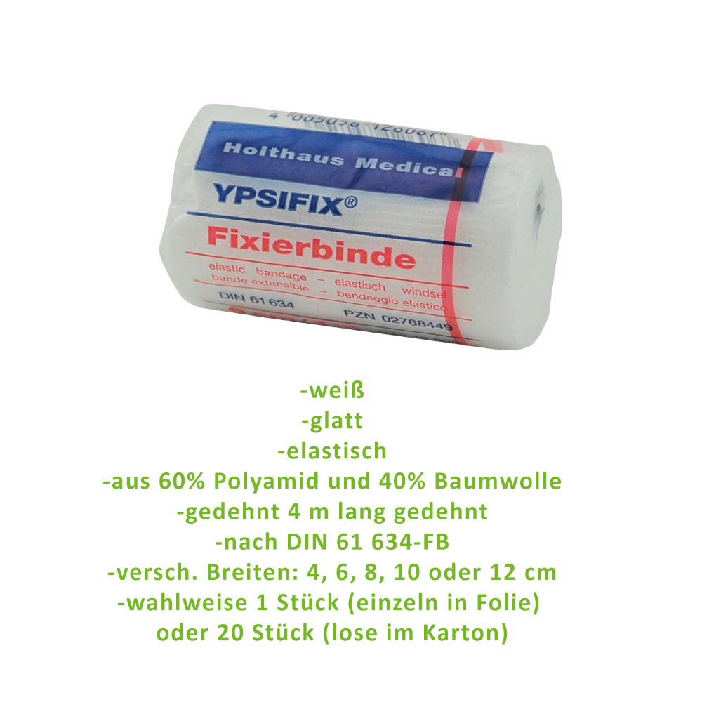 Holthaus Medical YPSIFIX® Fixierbinde, elastisch, glatt, 6cmx4m, 1 St.