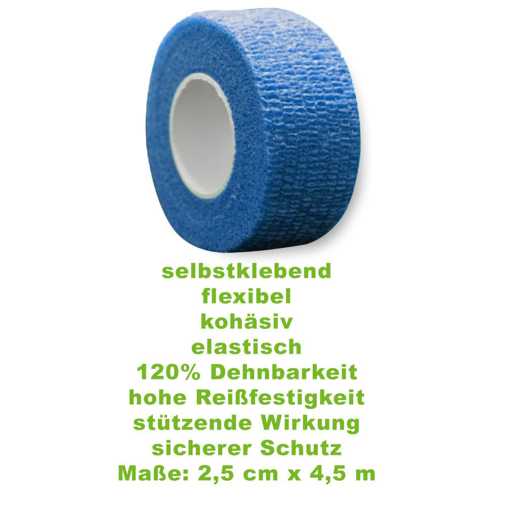 MC24® Fingertape color, kohäsiv, 2,5cmx4,5m, blau, 20St